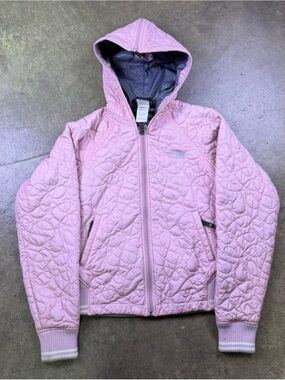 The North Face Girls' Light Pink Quilted Hooded Puffer Jacket